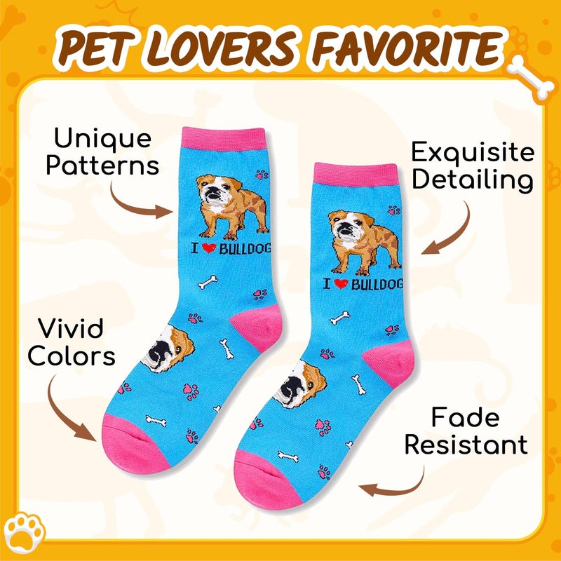 Happy Pop HAPPYPOP Funny English Bulldog Gifts - Women Pitbull Gifts, Funny English Bulldog Socks - Image 4